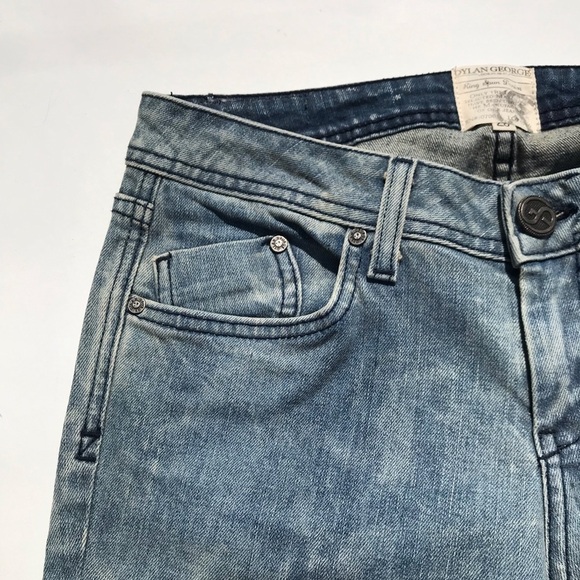 Y2K Jeans Low Rise Tie Dye Skinny Ankle Zip Blue - Picture 11 of 13